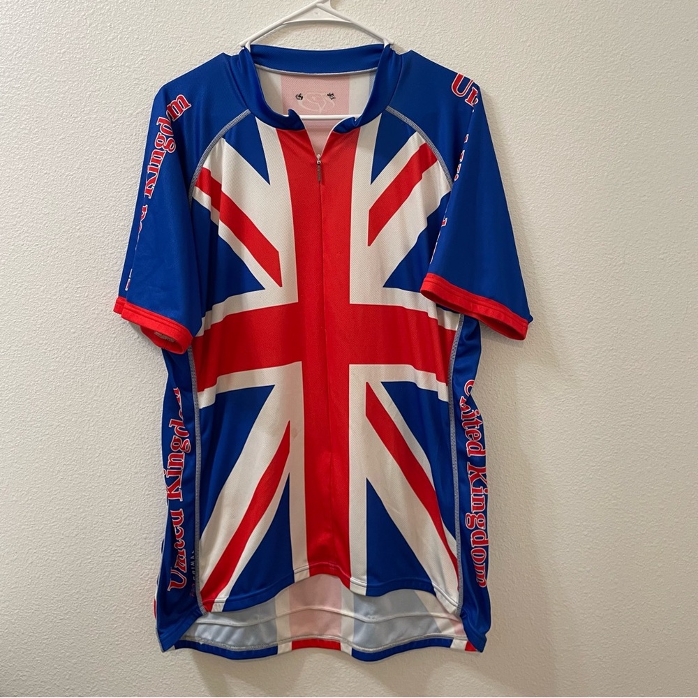 Primal United Kingdom cycling jersey all over print red white and blue large